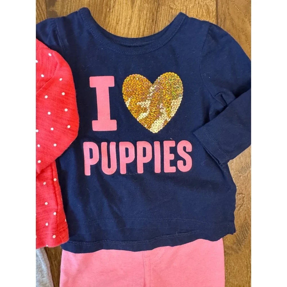 Baby Girl 3 Months Outfits Leggings Pants Shirts Long Sleeve Clothes Lot Puppies